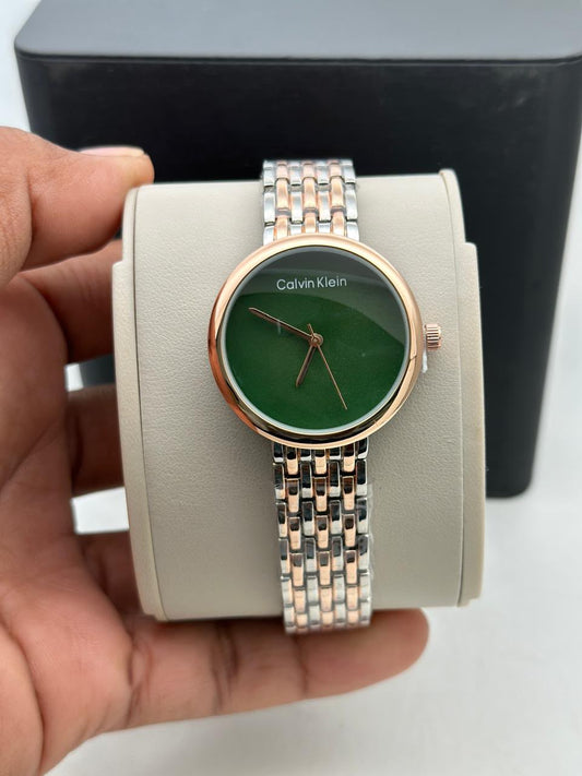 C-K GIRLS WATCH TWO TONE GREEN DIAL COLOUR