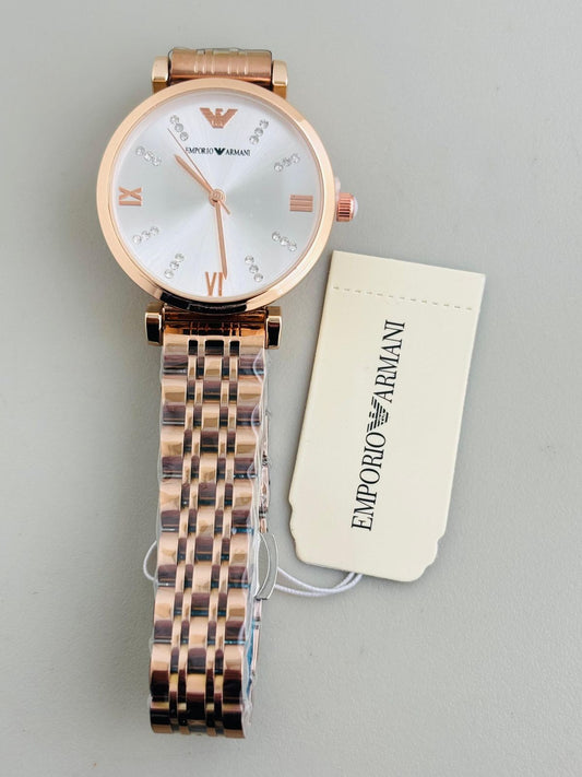 ARMAN GIRLS WATCH Rose Gold BELT  White Diamond Dial  (design 15)