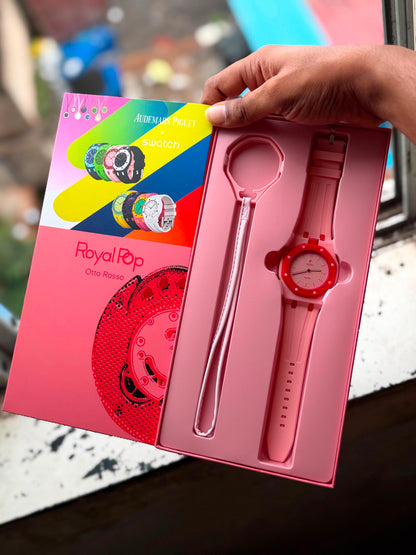 ROYAL POP WATCH RED COLOUR FIBER BODY