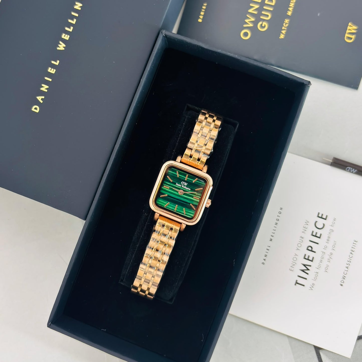D-W Design 2 Rose green dial Womens watch