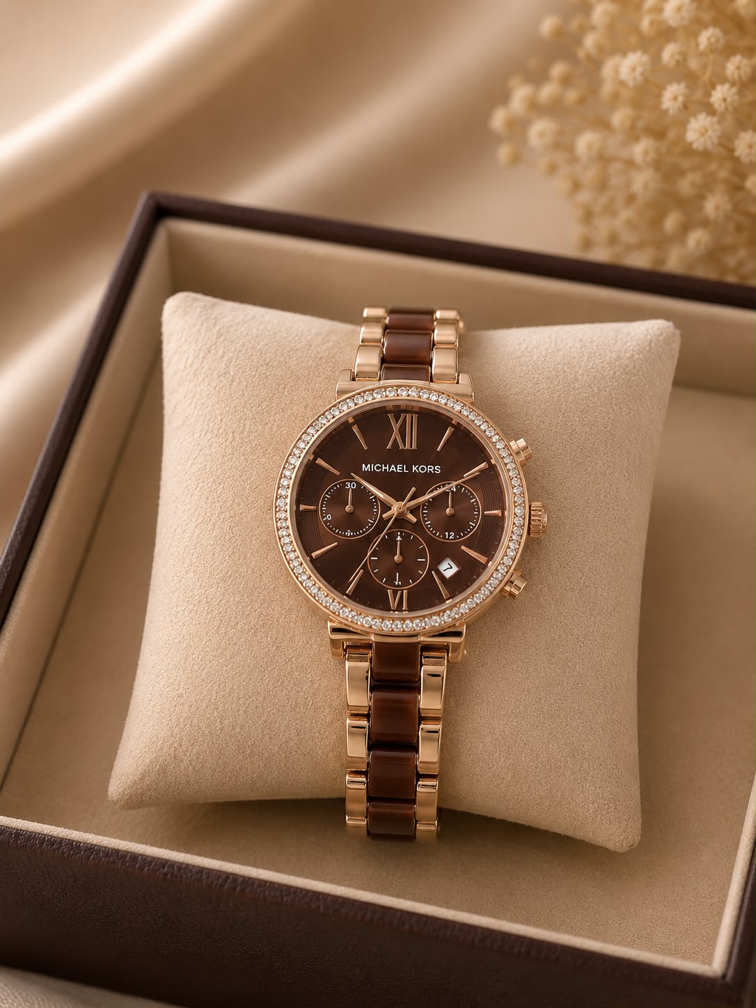 MK GIRLS Rose Brown Combination WOMENS WATCH ( Design 5 )