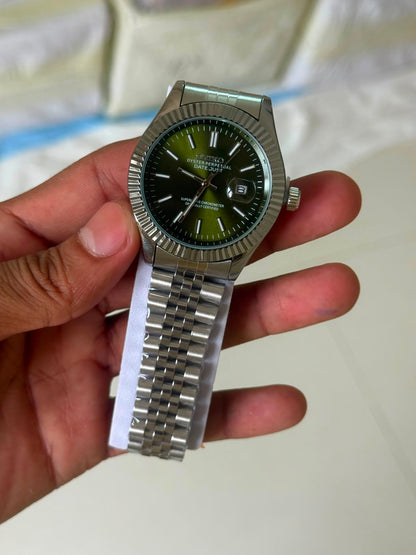 SEKO SUNBURST MODEL JUBLIEEE BELT SILVER GREEN