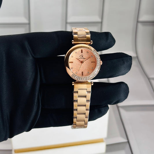 C-K GIRLS WATCH  Rose Gold Pink DIAL DIAMOND