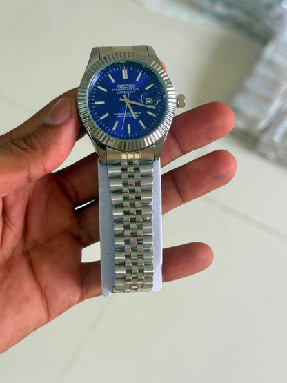 SEKO SUNBURST MODEL JUBLIEEE BELT SILVER Blue