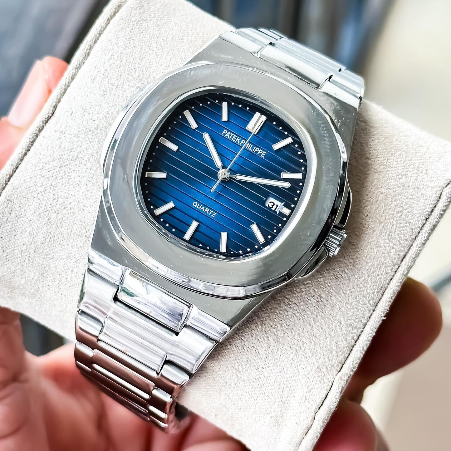 PP REGULAR QUARTZ  WATCH SILVER BLUE DIAL
