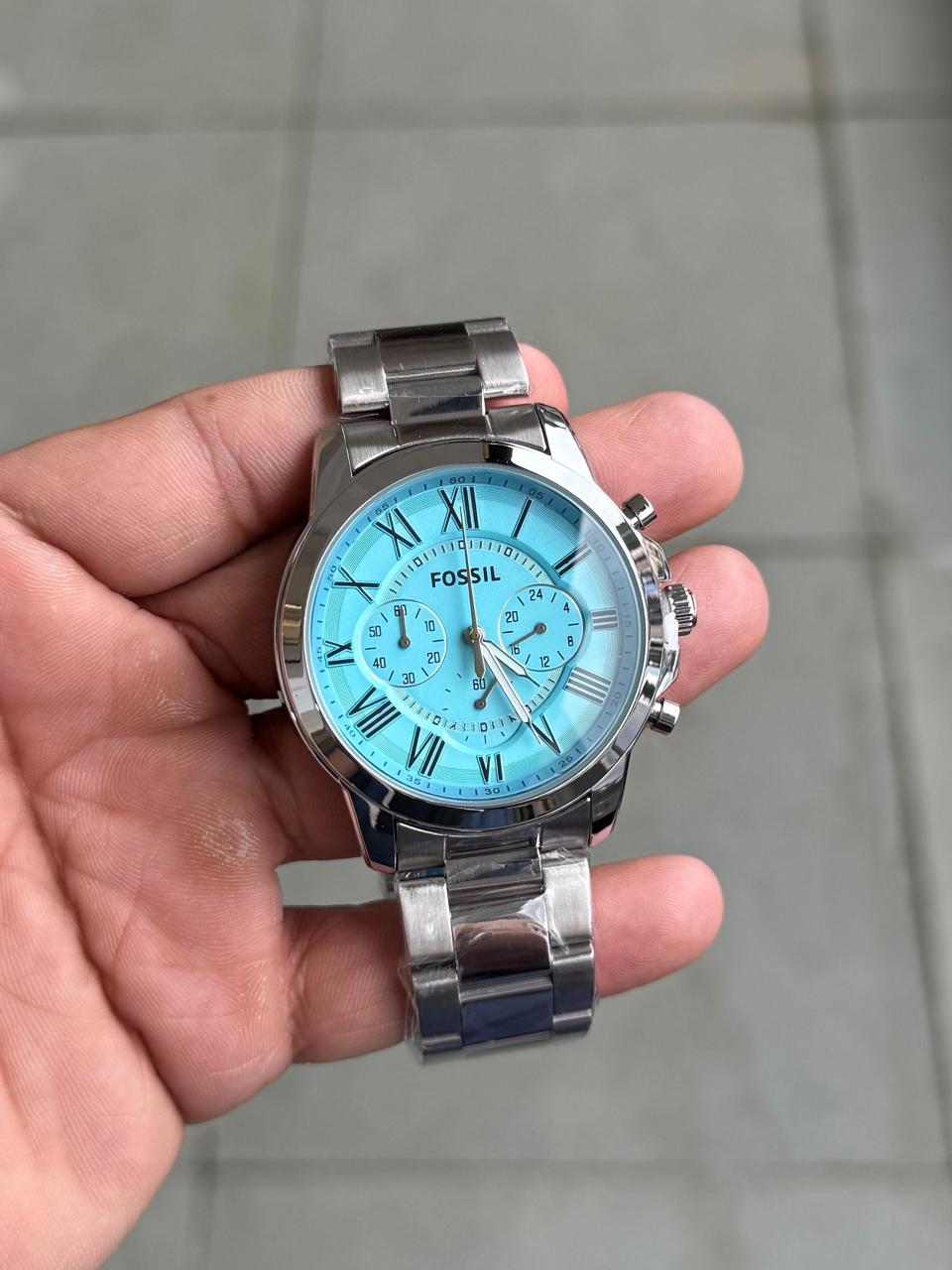 Fos Roman Dial  Silver Tiffany Chain  Watch ( Battery Operated )