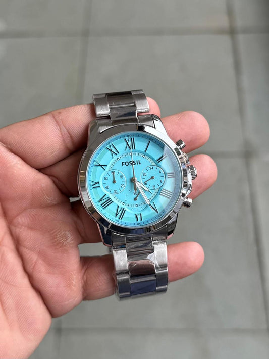 Fos Roman Dial  Silver Tiffany Chain  Watch ( Battery Operated )