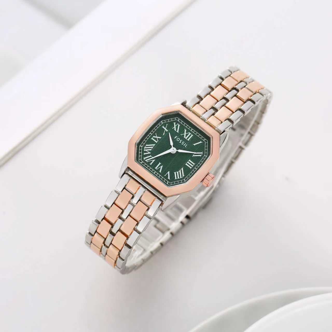 Fos Girls Two Tone Rose Green  Colour New  Roman Design Trending Girls Watch