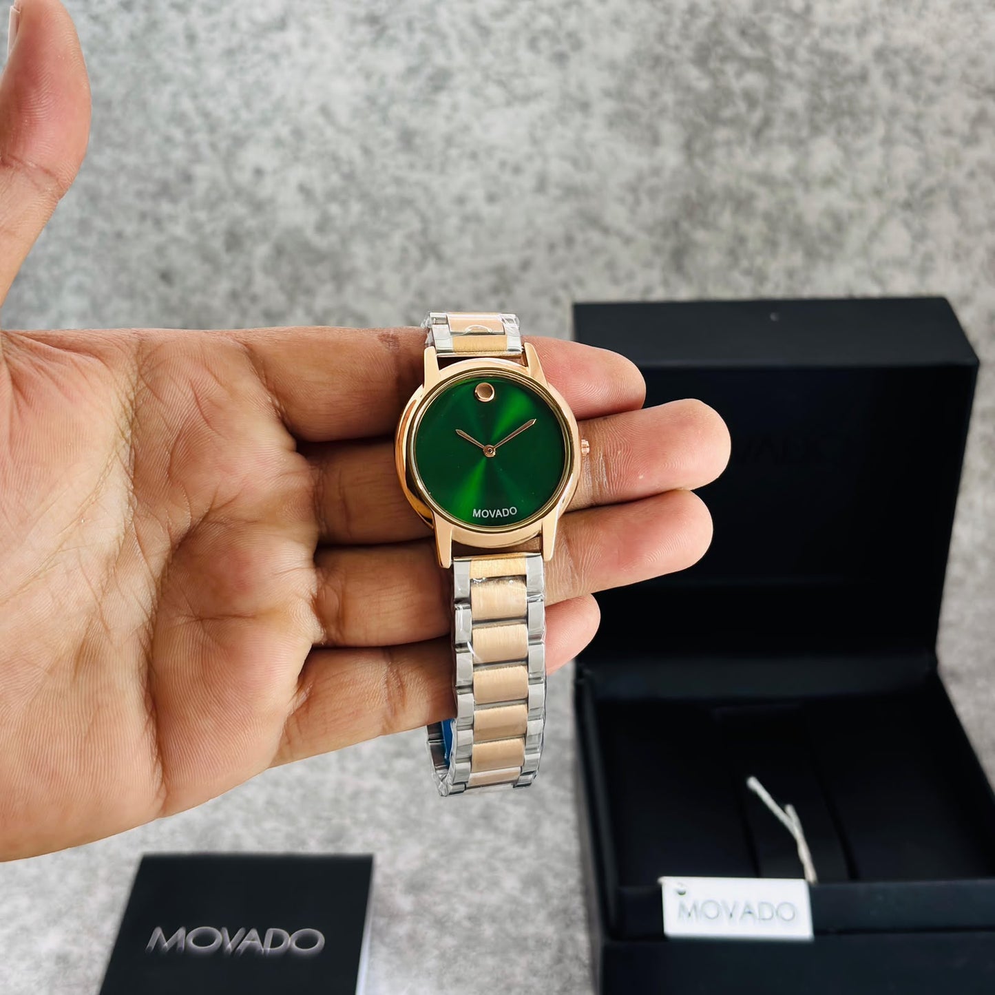 Mowado Two tone Green dial Womens Watch