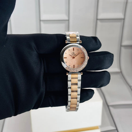 C-K GIRLS WATCH TWO TONE Pink DIAL DIAMOND