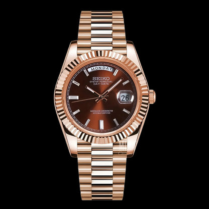 SEKO DAYDATE  MODEL JUBLIEEE BELT FULL ROSE GOLD