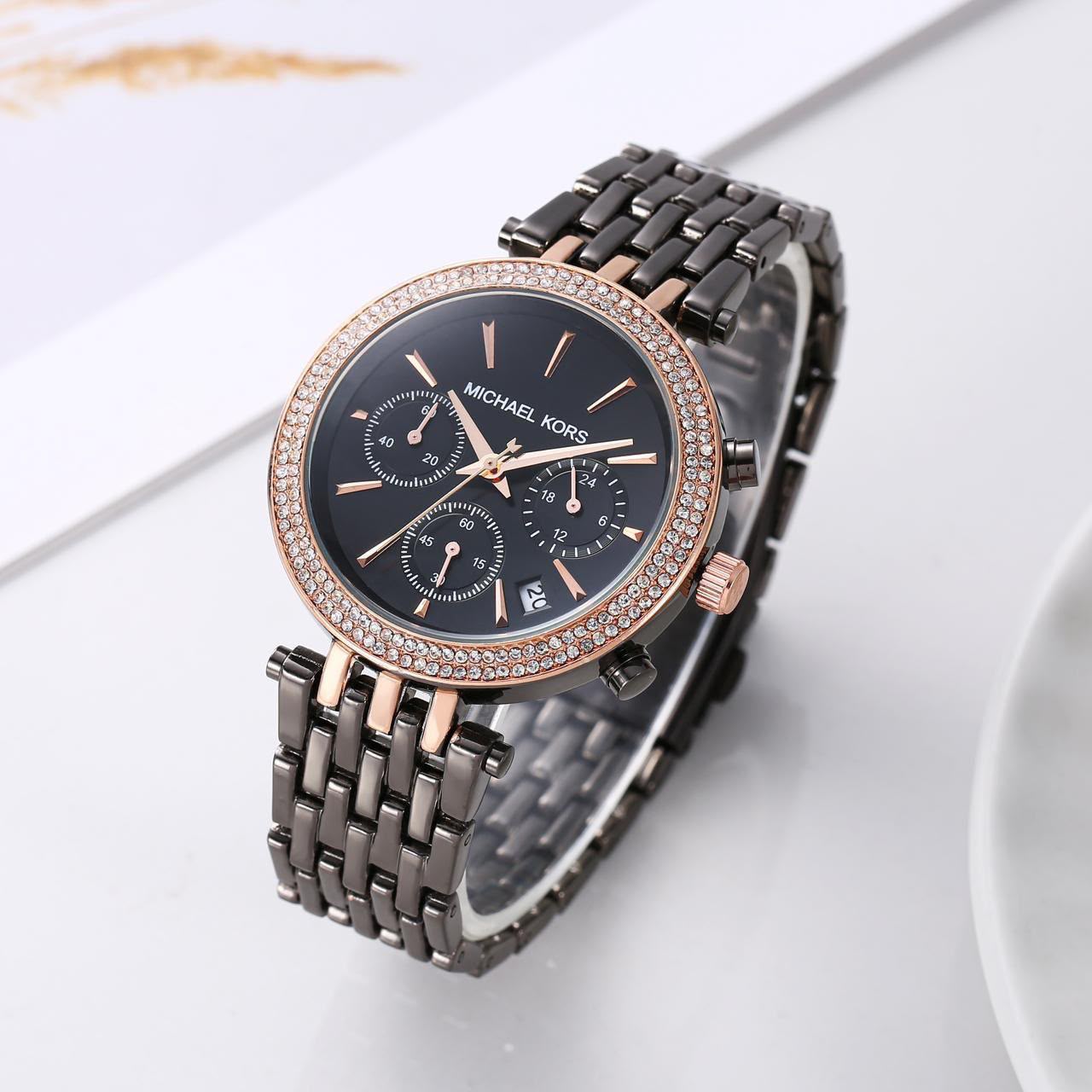 MK GIRLS FULL BLACK WOMENS WATCH ( Design 6 )