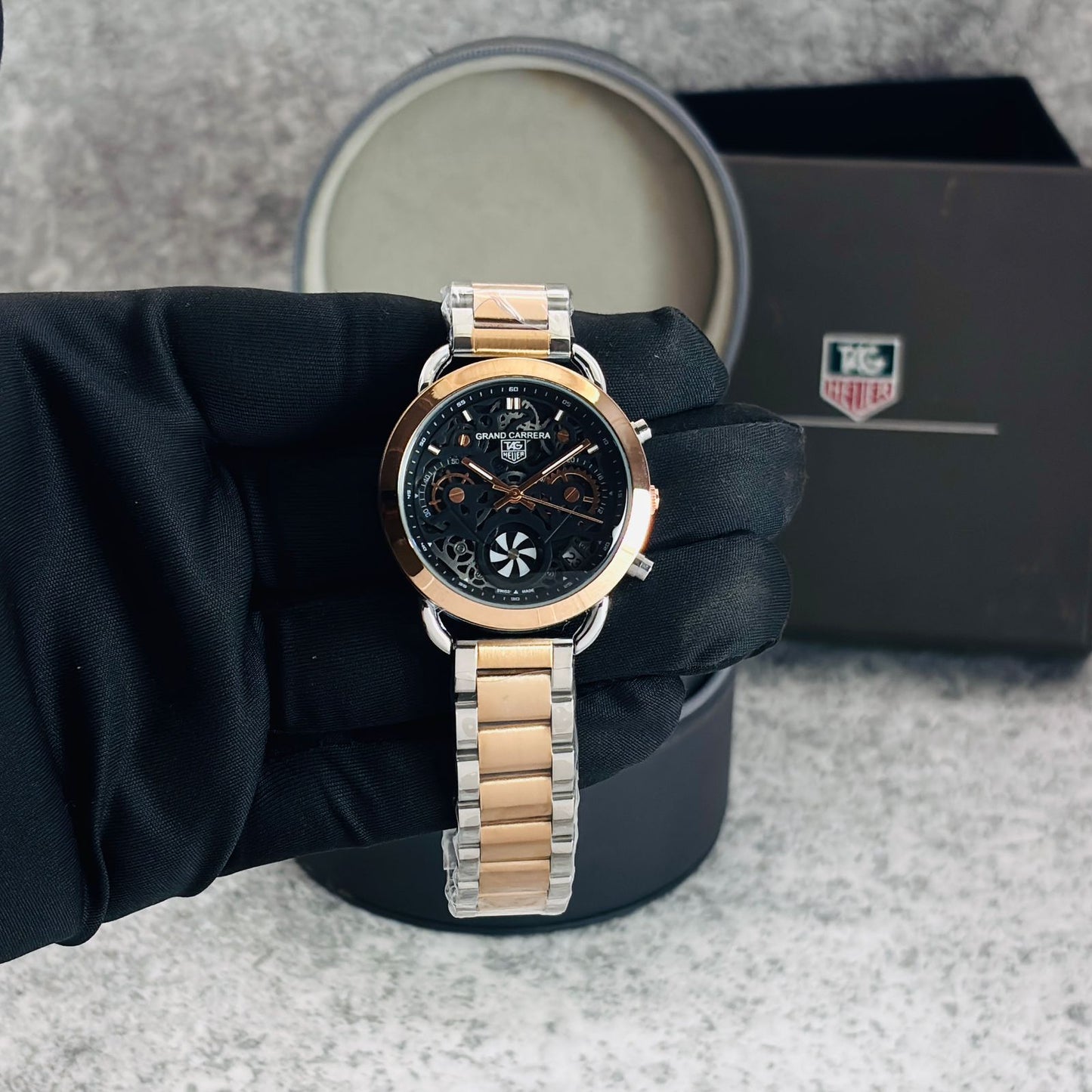 CR-7 WATCH FOR GIRLS
( Two Tone Black Dial )