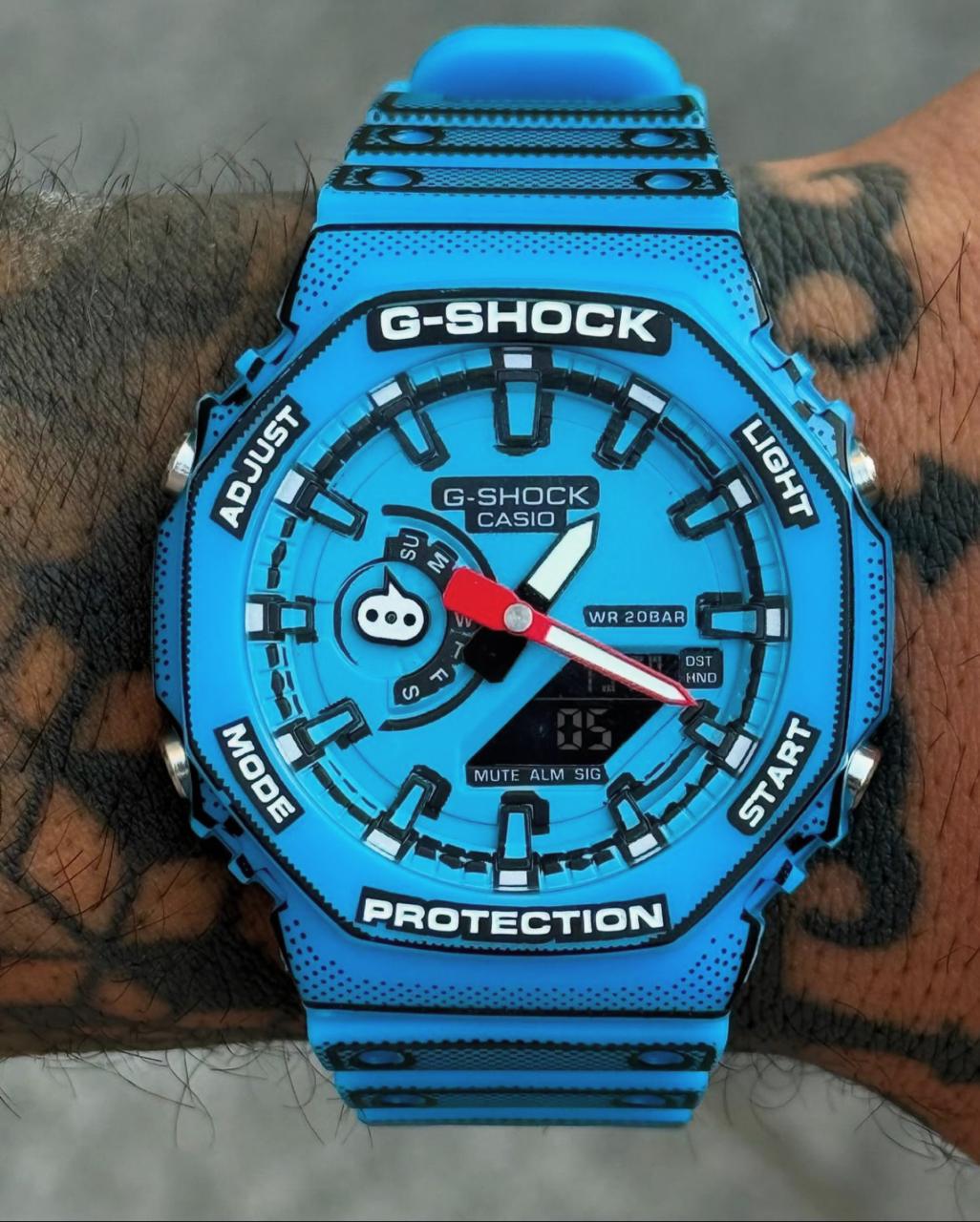 Manga blue watch demanding article and colour
Dual Time ( Analog + Digital)
