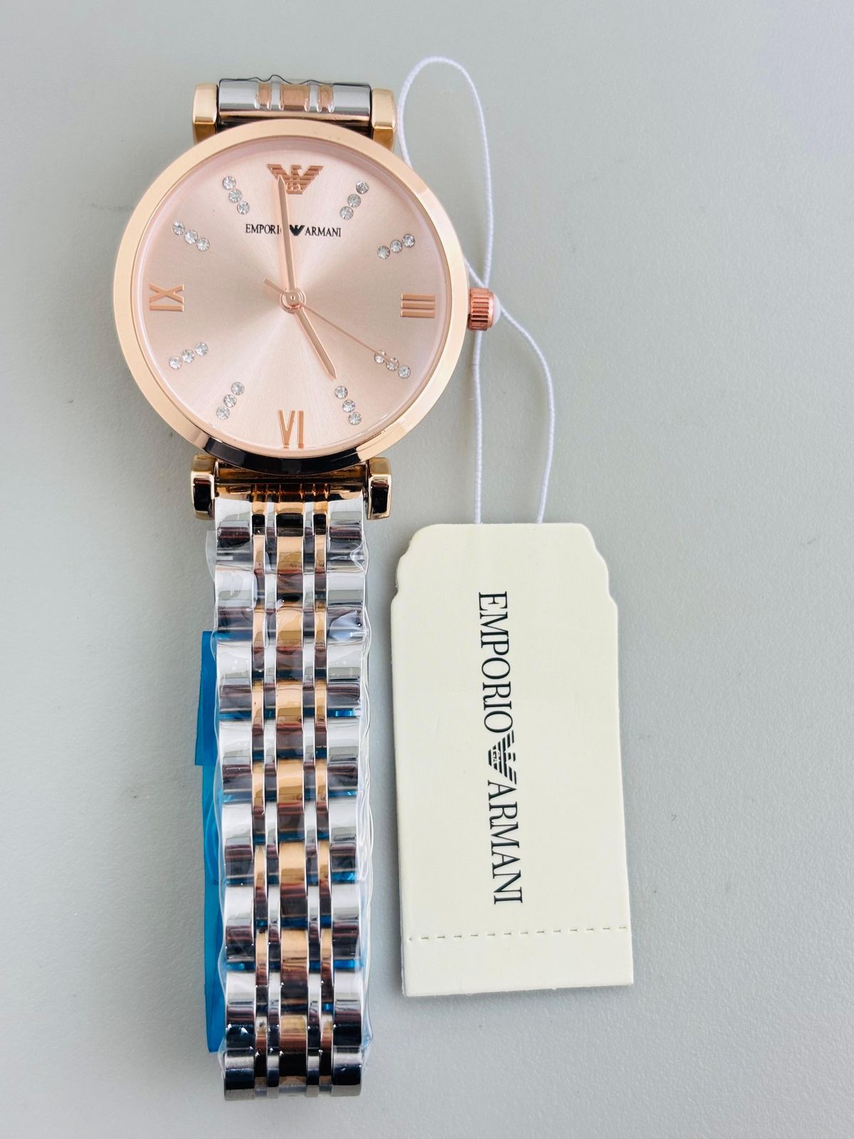 ARMAN GIRLS WATCH Dual Tone  BELT Pink Diamond  Dial (DESIGN 4)