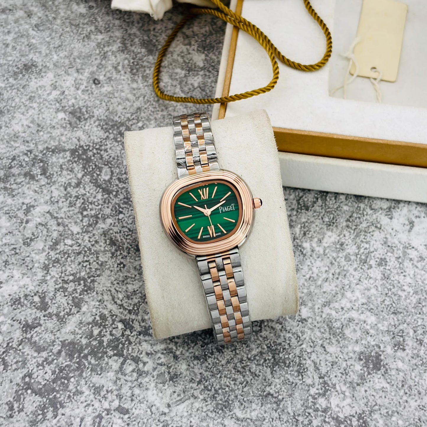 Piagt two tone rose green dial Womens Watch