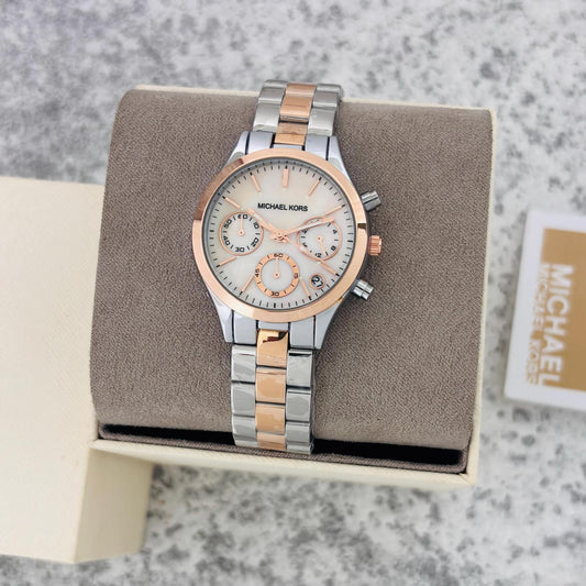 MK GIRLS FIRST JAPNESE TWO TONE White  DIAL WATCH WOMENS
