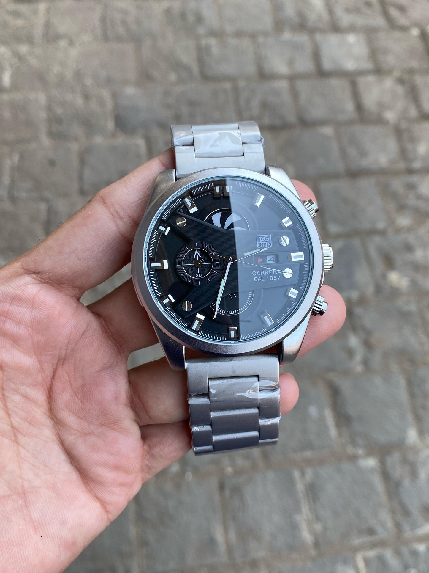 CR7  METAL ( Chakri ) Silver Black Chronographic Watch