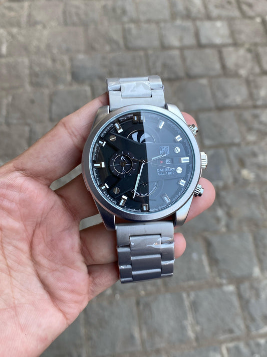 CR7  METAL ( Chakri ) Silver Black Chronographic Watch
