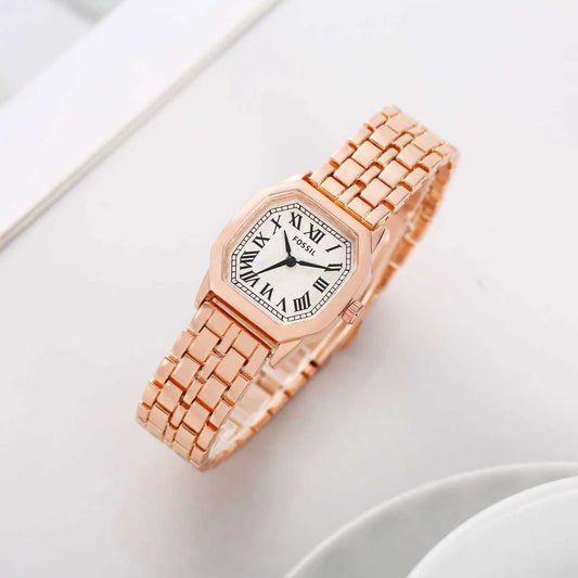 Fos Girls Rose White Colour New  Roman Design Trending Girls Watch