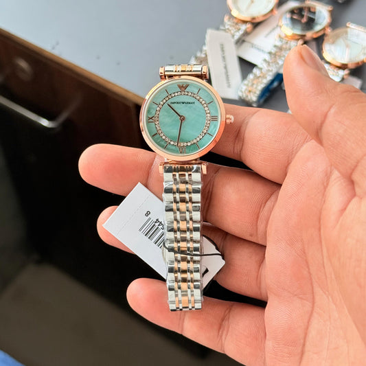 ARMAN GIRLS WATCH Dual Tone  Tiffany  Diamond Dial ( DESIGN 18 )