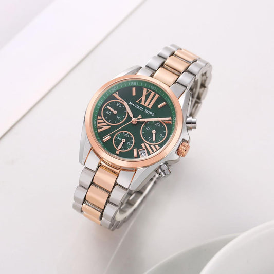 MK GIRLS Two Tone Green Dial WOMENS WATCH ( Design 4 )