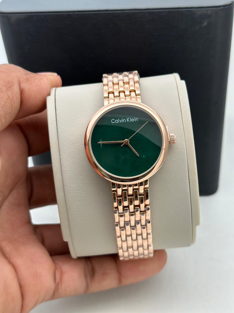 C-K GIRLS WATCH ROSE GOLD  GREEN DIAL COLOUR