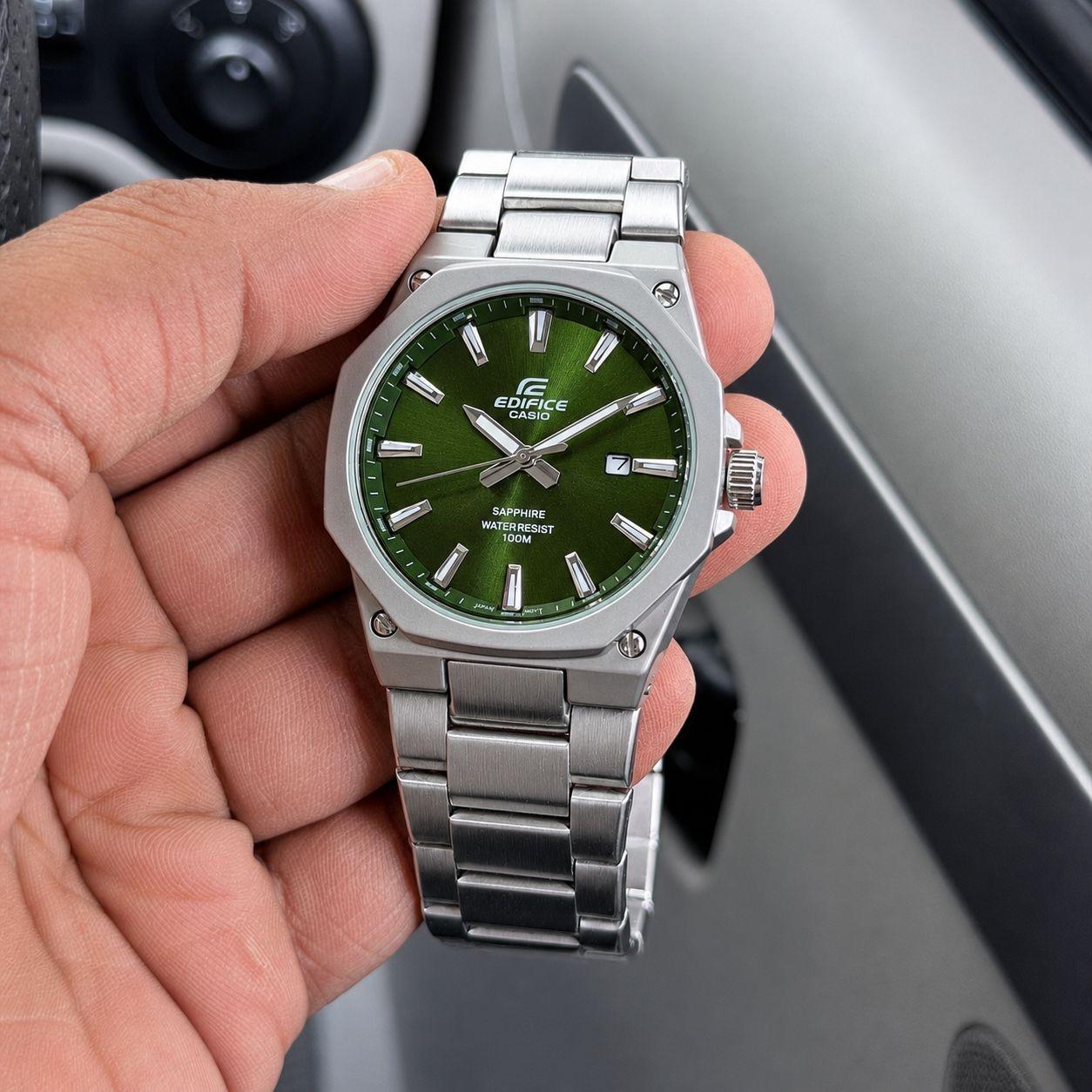 EDFICE NEW CHAIN MODEL
SILVER BODY GREEN DIAL