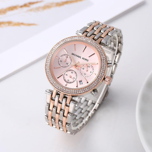 MK GIRLS Two Tone Pink Dial WOMENS WATCH ( Design 6 )