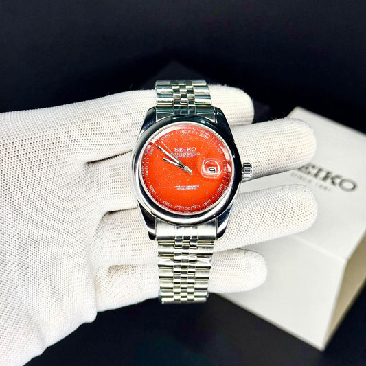 Seko Jubliee Belt Red Dial Watch