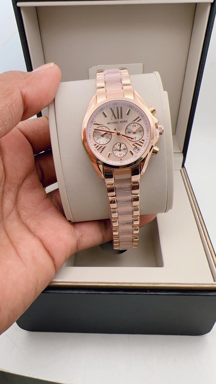 MK GIRLS Two Tone Pink Dial WOMENS WATCH ( Design 4 )