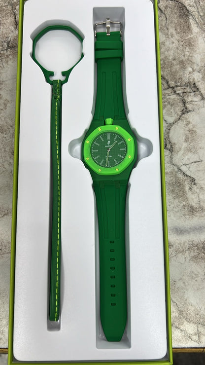 ROYAL POP WATCH GREEN COLOUR FIBER BODY
