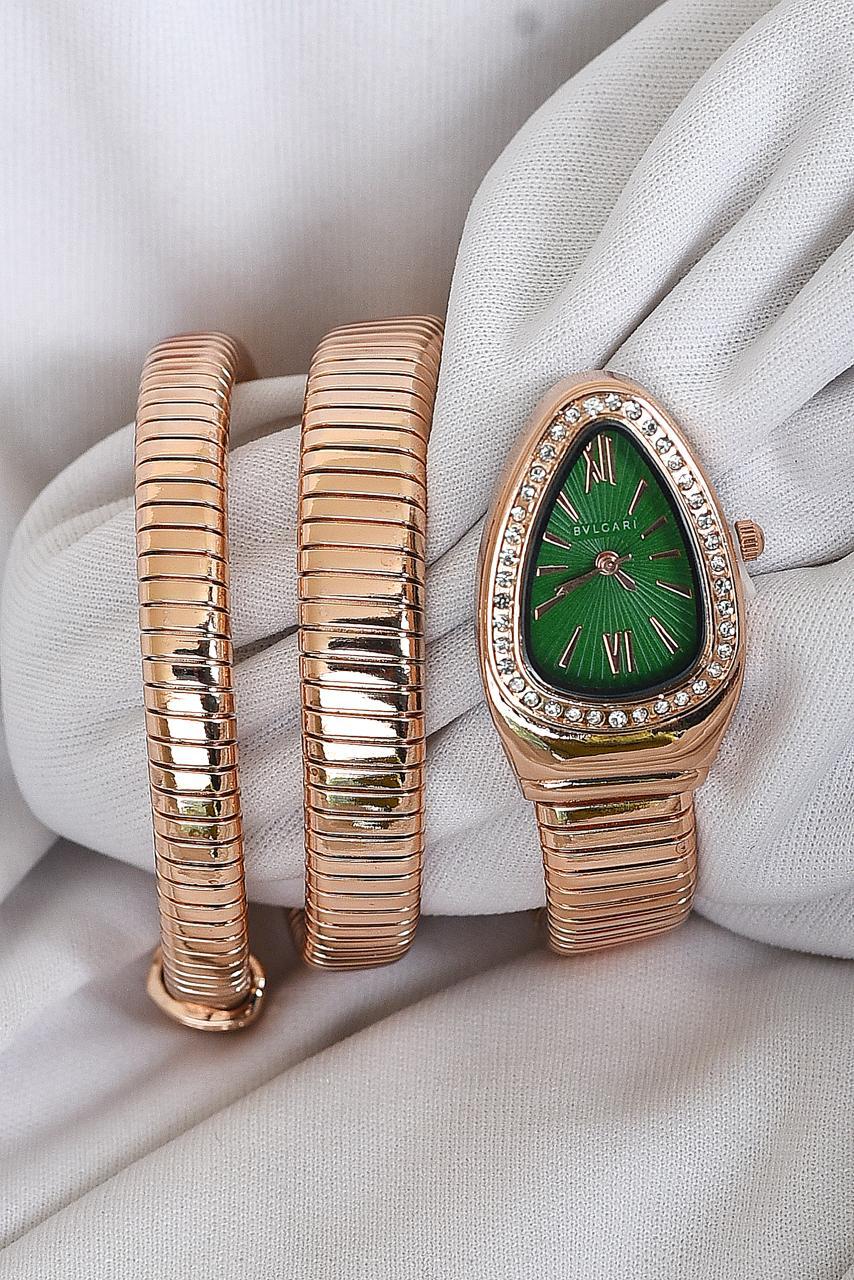 Bulgari Snake Regular Rose green Dial Womens Watch