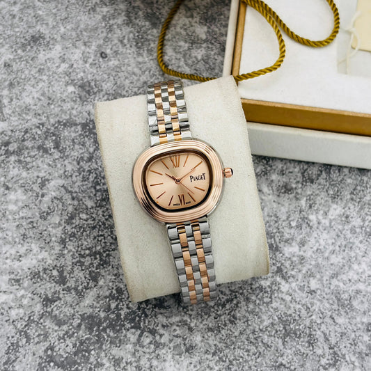 Piagt two tone rose pink dial Womens Watch