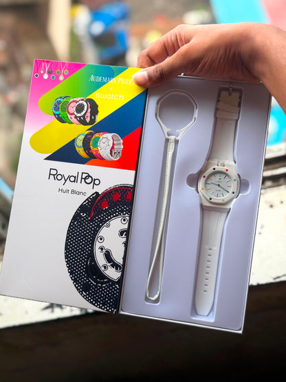 ROYAL POP WATCH WHITE COLOUR FIBER BODY