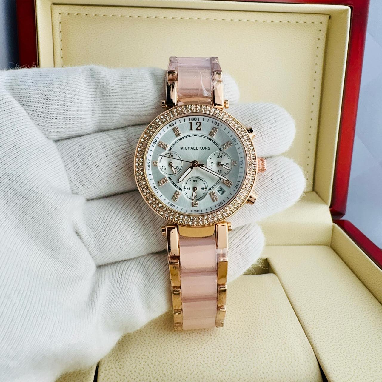 MK GIRLS WATCH Two Tone White DIAL