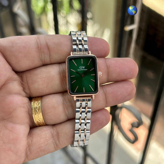 D-W Design 4 Two Tone Green Dial Womens watch