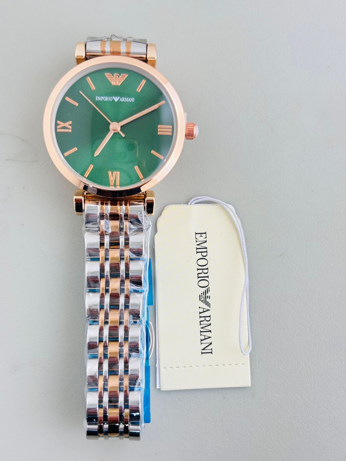 ARMAN GIRLS WATCH Dual Tone  BELT Green Dial ( DESIGN 2 )