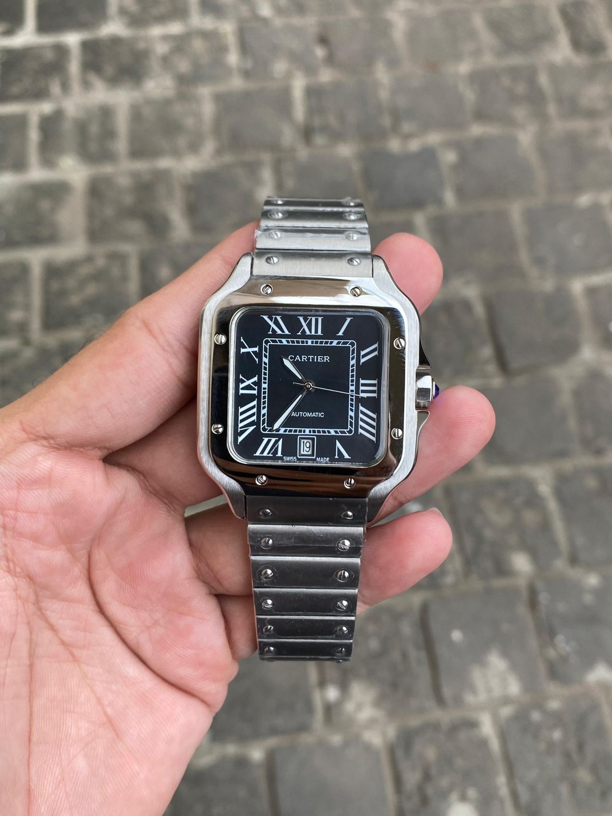 Carter Santos Fully Automatic Japnese Quality Watch with Date ( Silver Black )