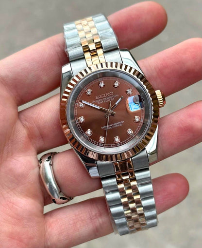 SEKO SUNBURST MODEL JUBLIEEE BELT Two Tone Rose Gold
