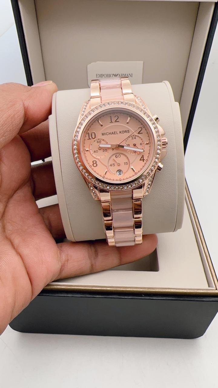 MK GIRLS Two Tone Pink Dial WOMENS WATCH ( Design 3 )
