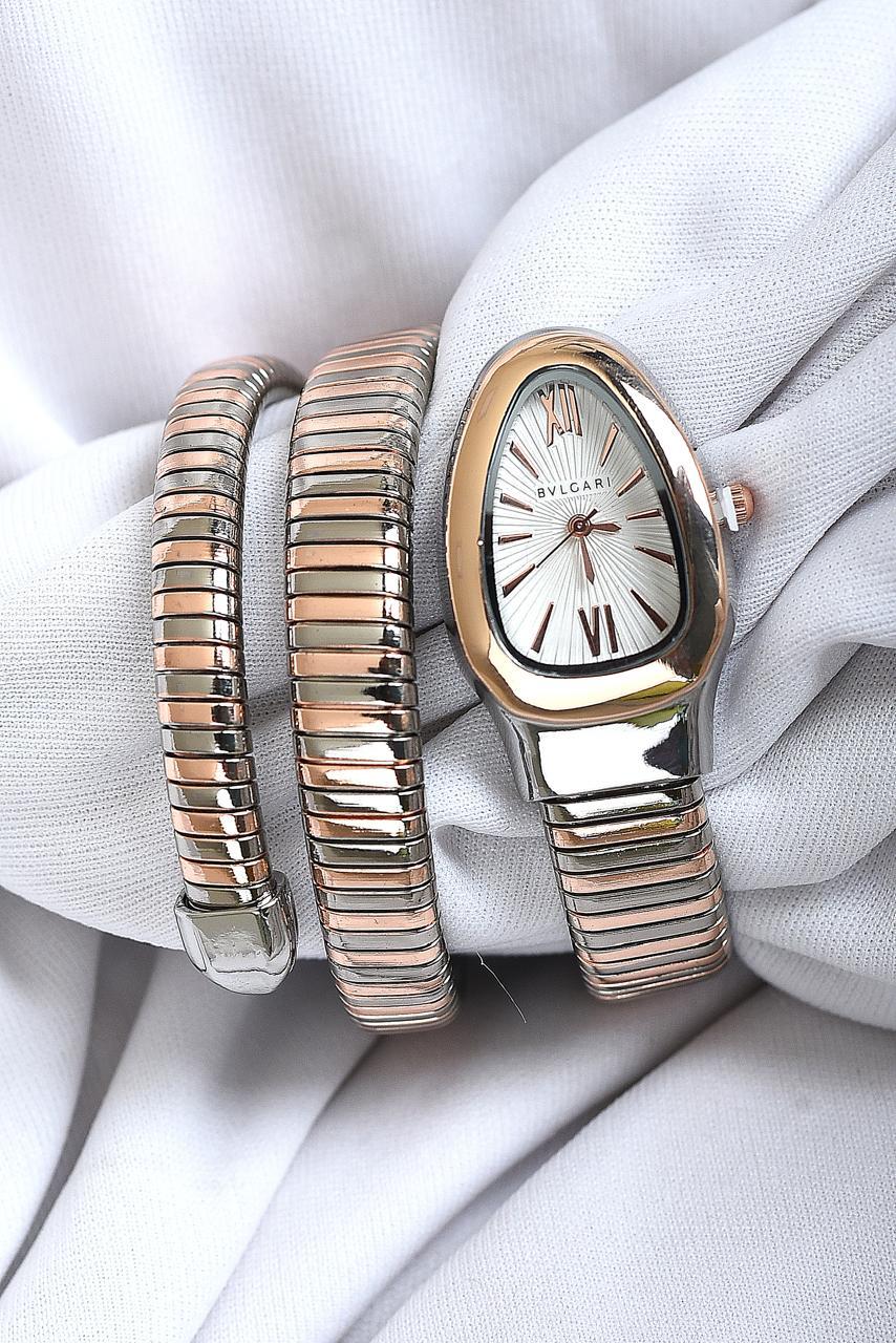 Bulgari Snake Regular Two Tone Rose White Dial Womens Watch