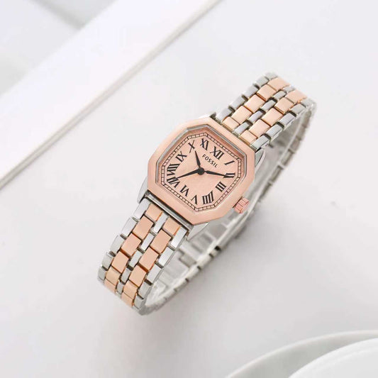 Fos Girls Two Tone Rose Pink  Colour New  Roman Design Trending Girls Watch
