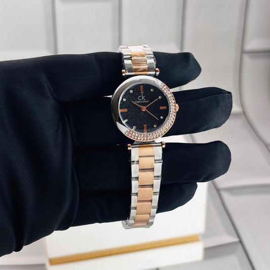 C-K GIRLS WATCH TWO TONE Black DIAL DIAMOND